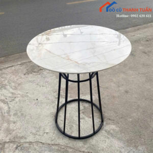 Bàn Cafe Cũ 60CMx75CM Vân Mây Mặt Tròn Hiện Đại