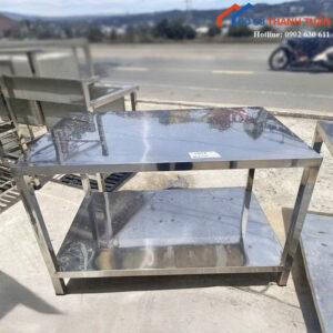 Bàn Chặt Inox 1M2x60CM Thiết Kế 2 Tầng Mới 99%