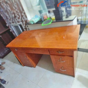 Bàn Giám Đốc Gỗ Cũ 1M4x70CM Vân Gỗ Sáng
