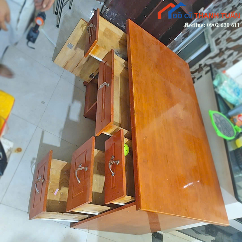 ban-giam-doc-go-cu-1m4x70cm-van-go-sang-2 Bàn Giám Đốc Gỗ Cũ 1M4x70CM Vân Gỗ Sáng