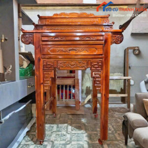Bàn Thờ Gỗ Tràm 1M07 Thiết Kế 3 Tầng Mới 99%