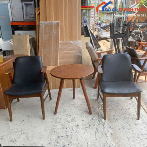 Bộ Bàn Ghế Cafe Cũ Gỗ Tự Nhiên Bọc Đệm Êm Ái