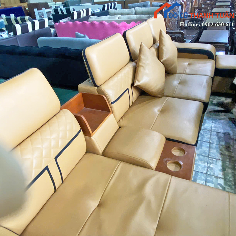 bo-sofa-cu-3m2x1m8-boc-da-mau-nau-thiet-ke-sang-trong-5 Bộ Sofa Cũ 3M2x1M8 Bọc Da Màu Nâu Thiết Kế Sang Trọng