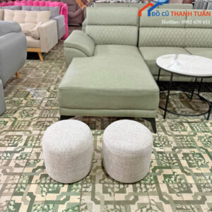 Đôn Sofa Bọc Vải Màu Xám Thiết Kế Nhỏ Gọn Mới 99%