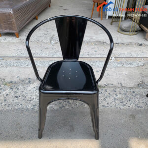 Ghế Cafe Cũ Màu Đen Khung Sắt Chắc Chắn