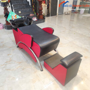 Giường Gội Cũ 1M5x62CM Màu Đỏ Phối Đen Có Bồn Sứ