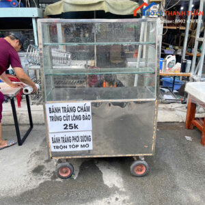 Quầy Bán Hàng Cũ Khung Inox Có Kính Trưng Bày