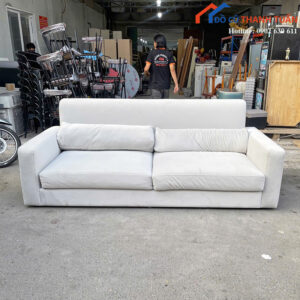 Sofa Cũ Màu Kem Bọc Vải Thiết Kế Dày Dặn