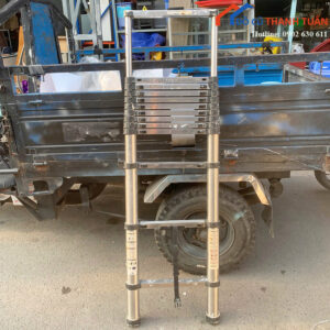 Thang Inox Cũ 3M8 Rút Gọn Cao Cấp An Toàn