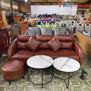 Thanh Lý Sofa 3 Chỗ Màu Nâu Bọc Đệm Êm Ái Mới 99%