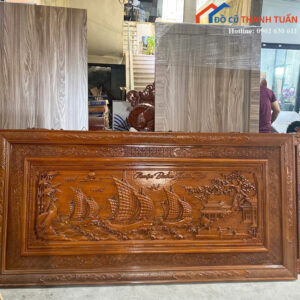 Tranh Gỗ Thuận Buồm Xuôi Gió Chạm Khắc Mới 99%