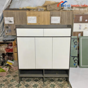 Tủ Đựng Giày 1M2x1M4 Màu Xám Phối Trắng Mới 99%