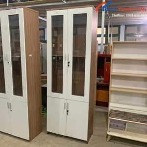 Tủ Hồ Sơ Cũ 2M28x80CM Cửa Kính Dáng Cao