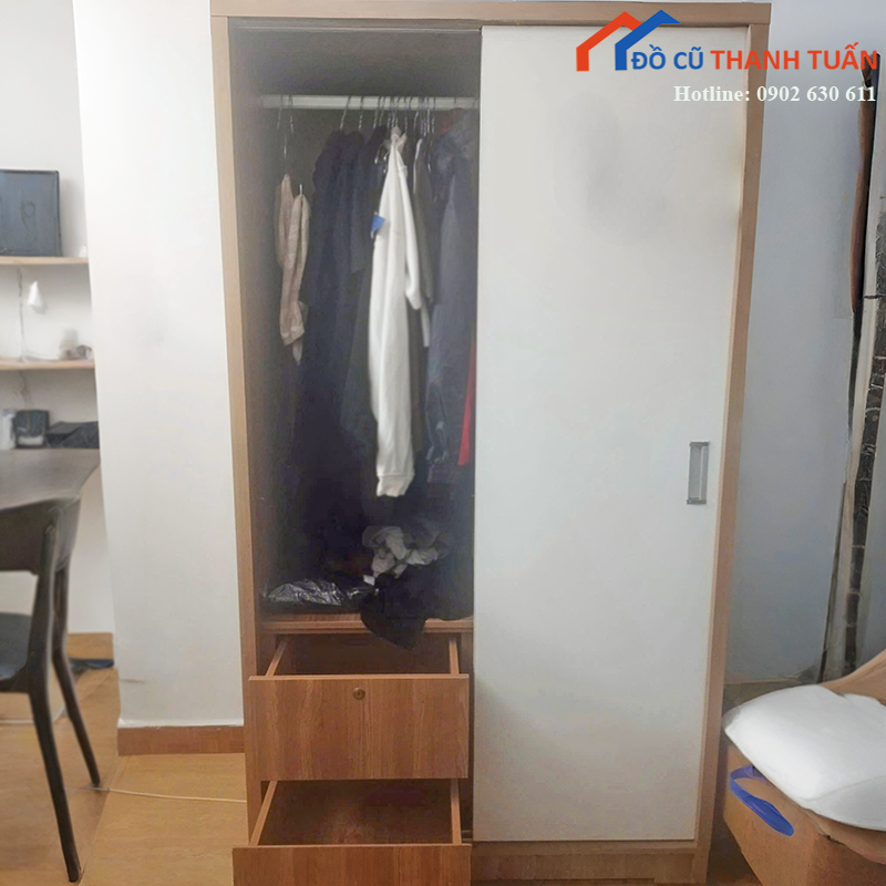 tu-quan-ao-cu-1m2x2m1-thiet-ke-2-canh-lua-2 Tủ Quần Áo Cũ 1M2x2M1 Thiết Kế 2 Cánh Lùa