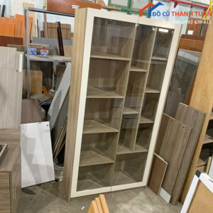 Tủ Trưng Bày Cũ 1Mx2M Vân Gỗ Phối Kính