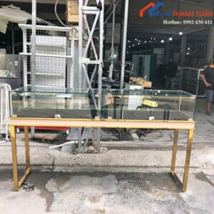 Tủ Kính Trưng Bày Cũ 178CMx42CM Dài Kiểu Hiện Đại