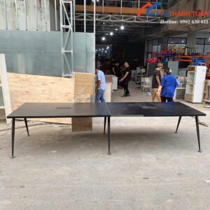 Bàn Họp Cũ Dài 3M2 Màu Đen Chân Sắt Giá Rẻ