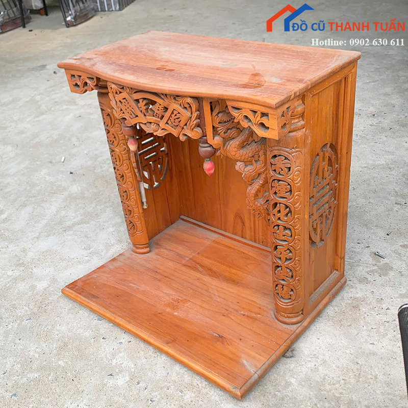 ban-tho-ong-dia-cu-60cmx62cm-kieu-co-dien-2 Bàn Thờ Ông Địa Cũ 60CMx62CM Kiểu Cổ Điển