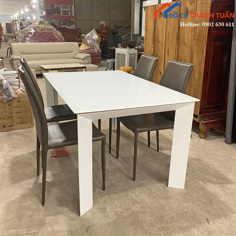bo-ban-an-cu-mau-trang-4-ghe-hang-cao-cap-1 Thanh Lý Đồ Nội Thất Cũ - Chuyên Mua Bán Bàn Ghế Cũ Giá Tốt Nhất