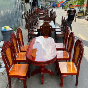 Bộ Bàn Ăn Gỗ Tràm 6 Ghế Giá Tốt Mới 99%
