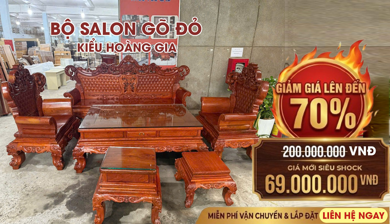 Bàn ghế salon gỗ giảm giá
