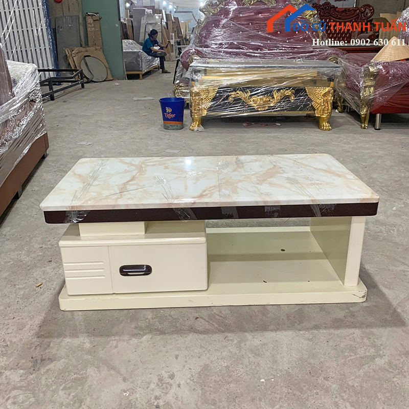 bo-sofa-cu-boc-da-mau-kem-sang-trong-6 Bộ Sofa Cũ Bọc Da Màu Kem Sang Trọng