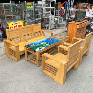 Bộ Sofa Gỗ Cũ Kiểu Hiện Đại Phòng Khách