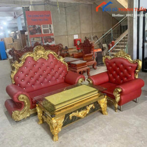 Bộ Sofa Hoàng Gia Cũ 1M3x70CM Màu Đỏ Sang Trọng