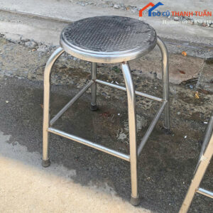 Ghế Ăn Inox Cũ Thiết Kế Vân Chống Trơn Hiện Đại