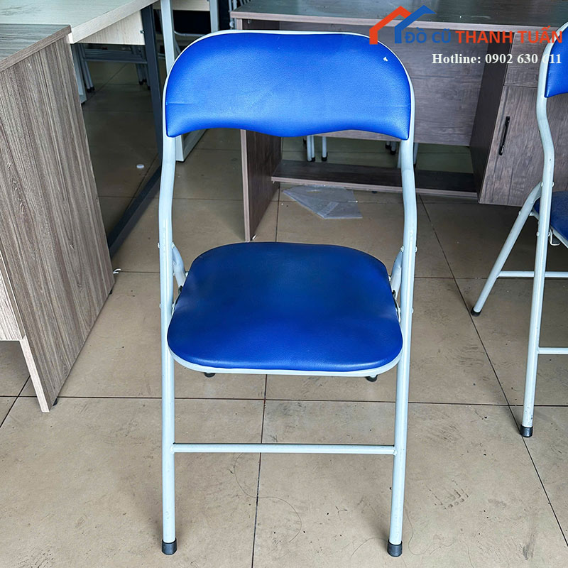 Ghế Gấp Cũ Bọc Nệm Đen Khung Sắt Chắc Chắn (Nhiều Màu)