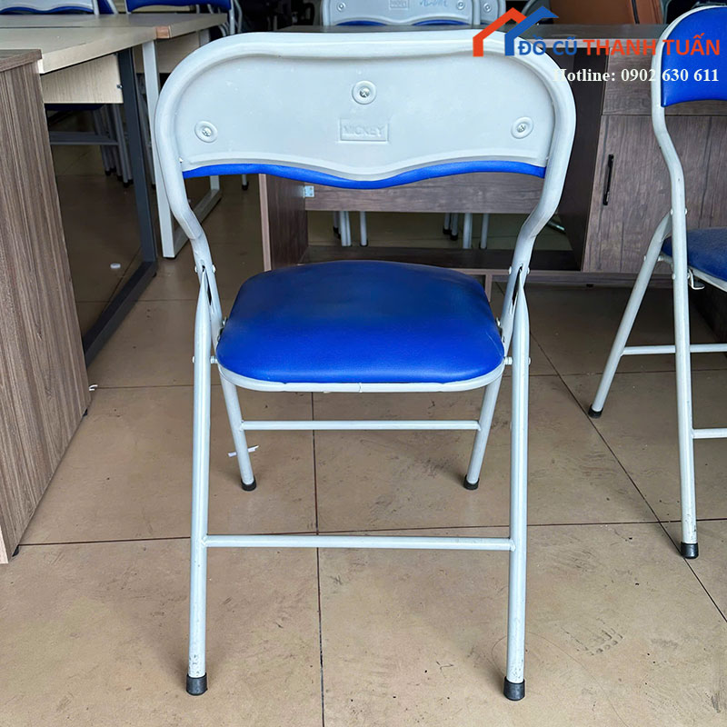 Ghế Gấp Cũ Bọc Nệm Đen Khung Sắt Chắc Chắn (Nhiều Màu)