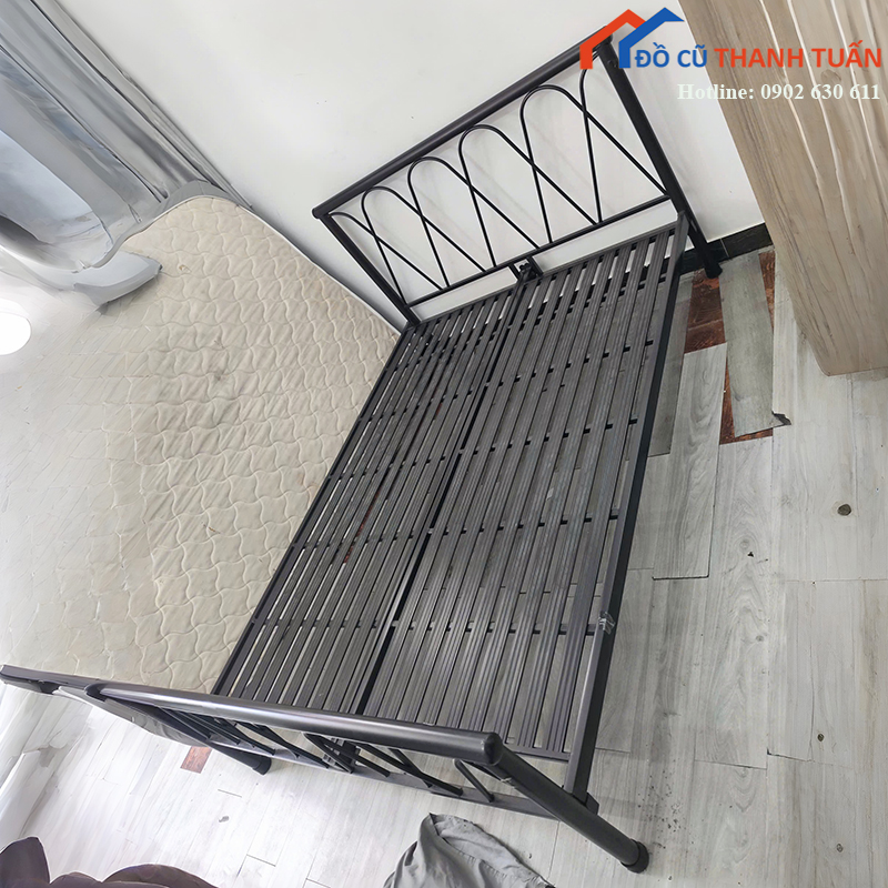 giuong-sat-cu-1m2x2m-son-den-chac-chan-gia-tot Giường Sắt Cũ 1M4x2M Sơn Đen Chắc Chắn Giá Tốt