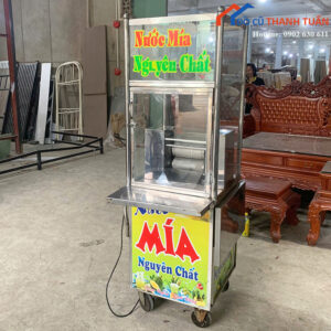 Máy Ép Mía Cũ Có Tủ Kính Inox Tiện Dụng