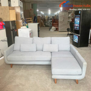 Sofa Cũ 2Mx1M4 Thiết Kế Góc L Bọc Đệm Màu Xám