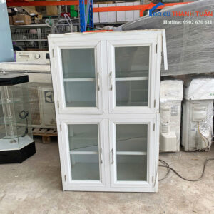 Tủ Bếp Cũ 1M1x70CM Khung Nhôm Cửa Kính