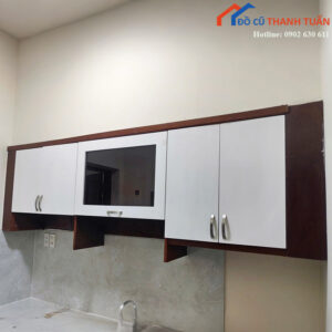 Tủ Bếp Treo Tường Cũ 2M35x75CM Màu Trắng Vân Gỗ Hiện Đại