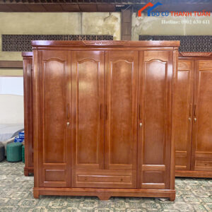 Tủ Quần Áo 4 Cánh Gỗ Xoan Đào Sang Trọng Bền Đẹp Mới 99%