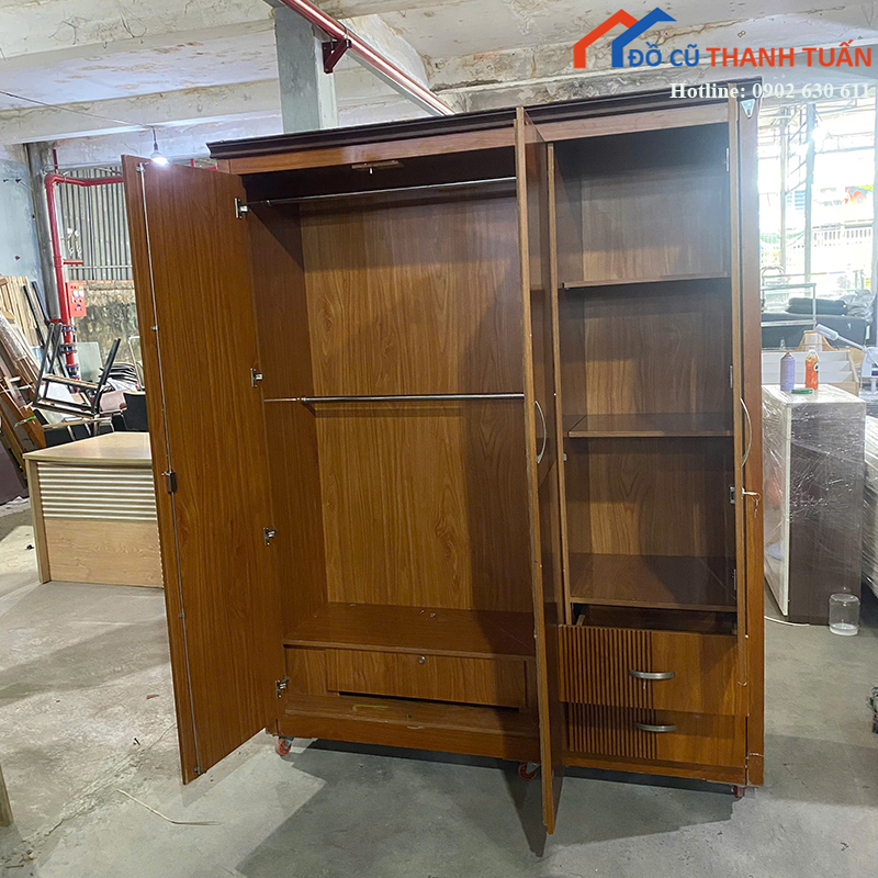 tu-quan-ao-cu-2m04x1m6-3-canh-van-go-gia-tot-2 Thanh Lý Đồ Nội Thất Cũ - Chuyên Mua Bán Bàn Ghế Cũ Giá Tốt Nhất