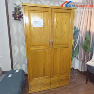 Tủ Quần Áo Cũ Gỗ Tự Nhiên 2 Cánh Phong Cách Tối Giản