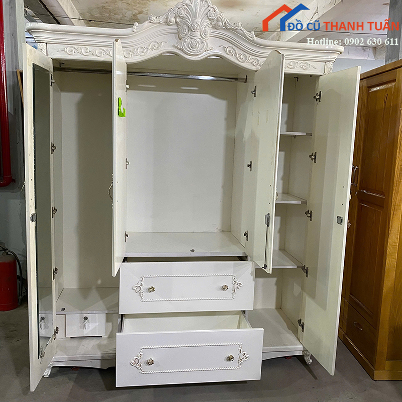 tu-quan-ao-cu-tan-co-dien-4-canh-sang-trong-mau-trang-2 Thanh Lý Đồ Nội Thất Cũ - Chuyên Mua Bán Bàn Ghế Cũ Giá Tốt Nhất