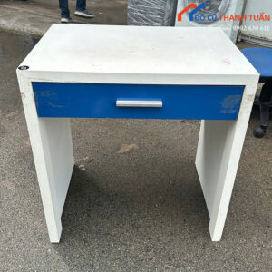 Bàn Học Mini Cũ Màu Trắng Xanh Có Ngăn Kéo Tiện Dụng