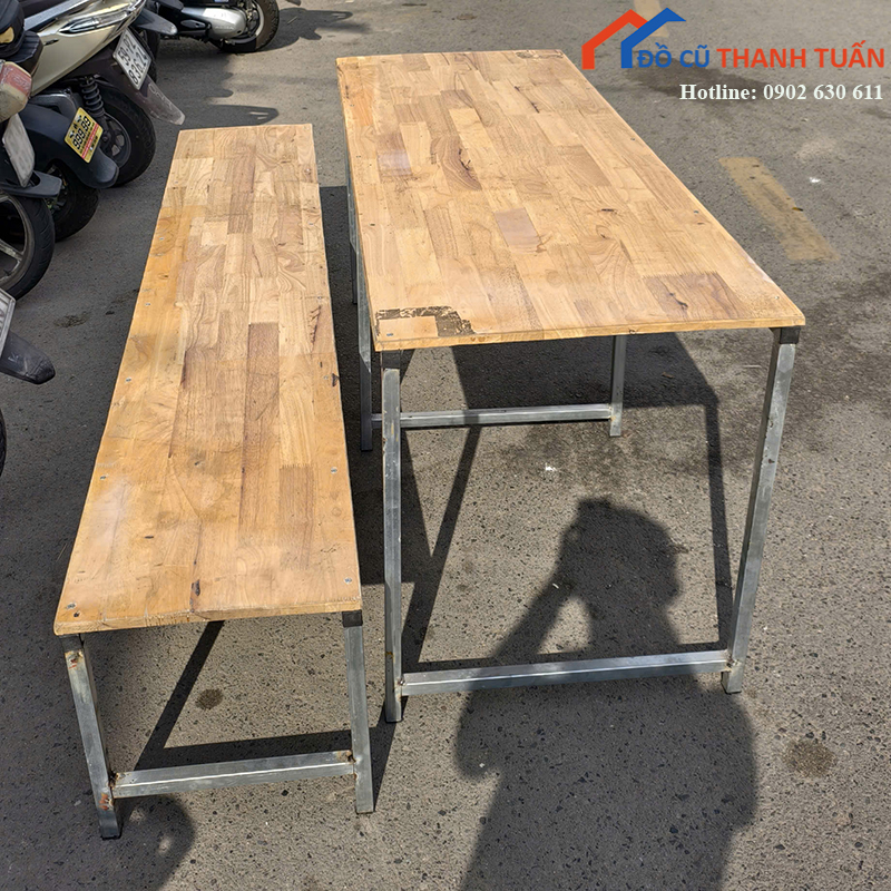 ban-hoc-sinh-cu-1m6x60cm-mat-go-khung-sat-chac-chan-1 Bàn Học Sinh Cũ 1M6x60CM Mặt Gỗ Khung Sắt Chắc Chắn