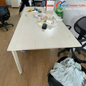Bàn Họp Gỗ Công Nghiệp Cũ Khung Chân Chắc Chắn
