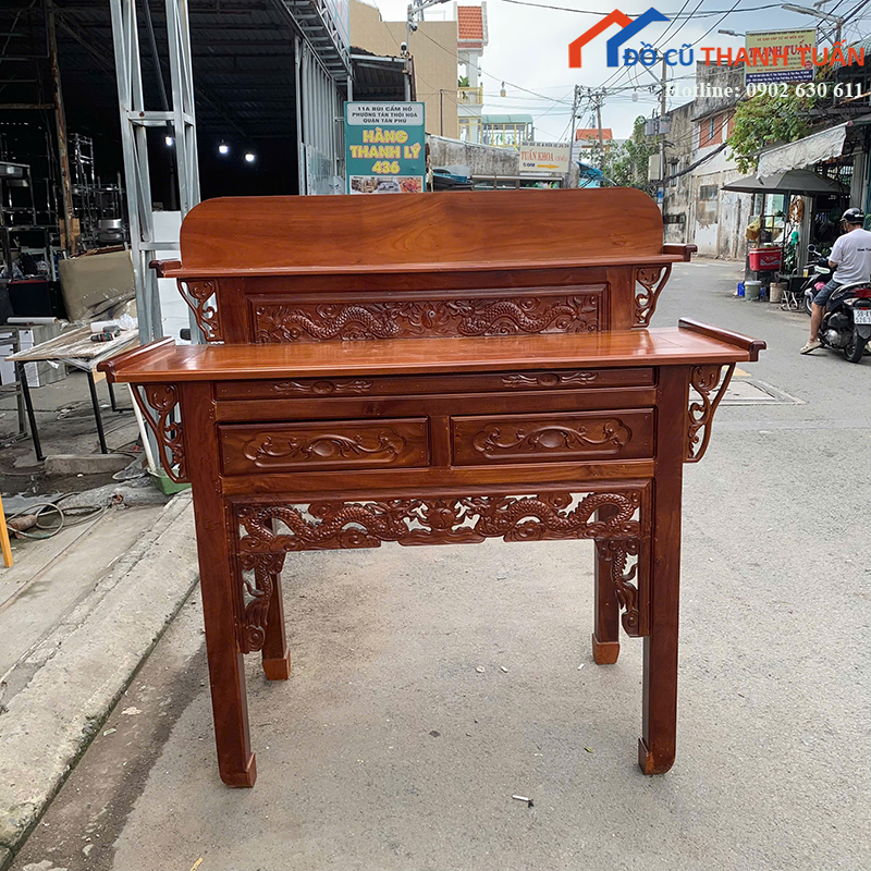 ban-tho-cu-1m47-go-tu-nhien-cham-hoa-van-tinh-xao-1 Bàn Thờ Cũ 1M47 Gỗ Tự Nhiên Chạm Hoa Văn Tinh Xảo