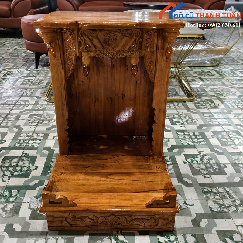 ban-tho-ong-dia-42cmx62cm-cham-khac-nho-gon-moi-99-1 Bàn Thờ Ông Địa 42CMx62CM Chạm Khắc Nhỏ Gọn Mới 99%
