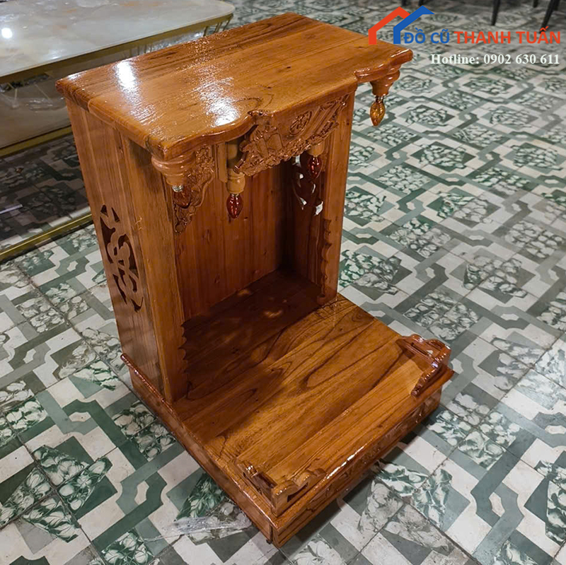 ban-tho-ong-dia-42cmx62cm-cham-khac-nho-gon-moi-99-2 Bàn Thờ Ông Địa 42CMx62CM Chạm Khắc Nhỏ Gọn Mới 99%