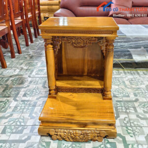 Bàn Thờ Ông Địa Cao 70CM Hoa Văn Chạm Nổi Sắc Nét Mới 99%