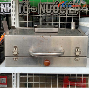 Bếp Nướng Than Cũ Bằng Inox Dạng Hộp Có Nắp