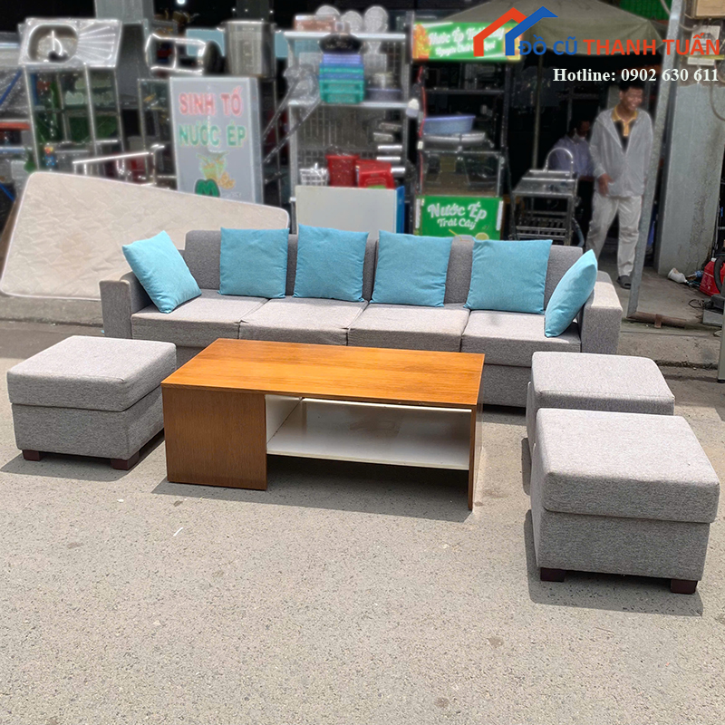 bo-ghe-sofa-cu-2m5x80cm-vai-xam-thiet-ke-rong-rai-gia-tot-2 Bộ Ghế Sofa Cũ 2M5x80CM Vải Xám Thiết Kế Rộng Rãi Giá Tốt