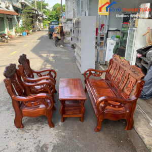 Bộ Salon Gỗ Tự Nhiên Cũ Kiểu Dáng Đơn Giản